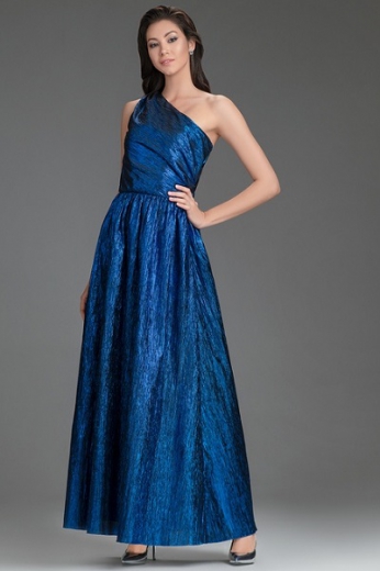Платье синее ассиметрия жидкий металл